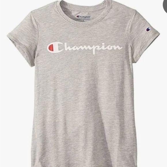 NWT Champion Girls T-Shirt Classic Crew Neck Tee Size Medium Heather Gray 3D12 - Picture 1 of 3